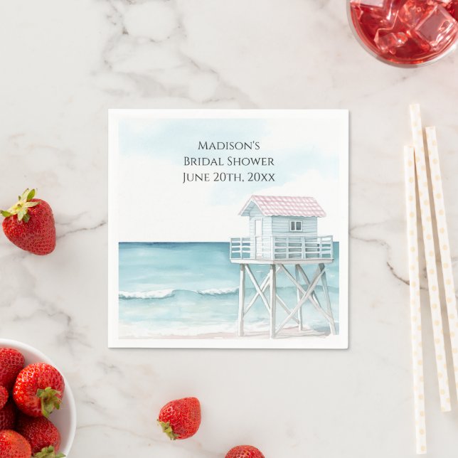 Serviette En Papier Fête de mariage sur la plage océane côtière (En situation)