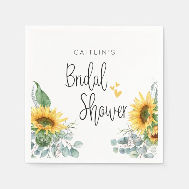 Serviette En Papier Fête de Mariage Tournesol (Devant)