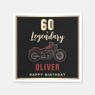 Serviette En Papier Fête de moto vintage pour 60e anniversaire