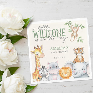 Serviette En Papier Fête de naissance Animaux de Safari Jungle Aquarel