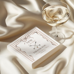 Serviette En Papier Fête de naissance bébé golf de genre neutre beige