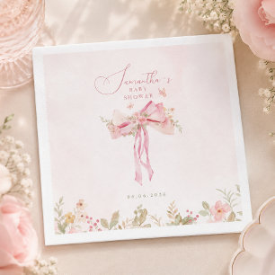 Serviette En Papier Fête de naissance Coquette Rose Florale
