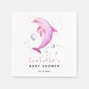 Serviette En Papier Fête de naissance dauphin océan aquarelle