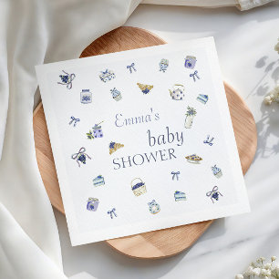 Serviette En Papier Fête de naissance de bébé dessert myrtille aquarel