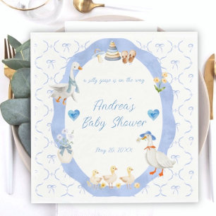 Serviette En Papier Fête de naissance de bébé garçon Silly Goose