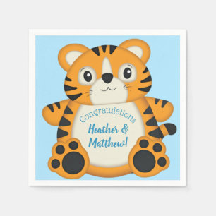 Serviette En Papier Fête de naissance de Tigre Bleu
