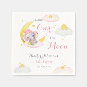 Serviette En Papier Fête de Naissance Eléphant Fille Over The Moon