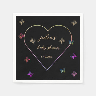 Serviette En Papier Fête de naissance Papillon Cœur Rose fille 