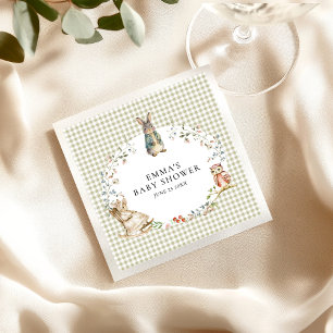 Serviette En Papier Fête de naissance personnalisée de lapin de Pâques