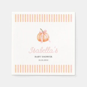 Serviette En Papier Fête de Naissance Petite Fille Citrouille