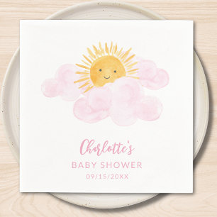 Serviette En Papier Fête de Naissance pour Bébé Fille Un Petit Rayon d