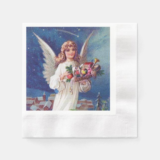 Serviette En Papier fête de Noël Ange de Noël (Devant)