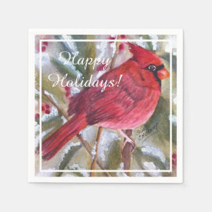 Serviette En Papier Fête de Noël cardinale rouge