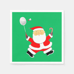 Serviette En Papier Fête de Noël de badminton sportive