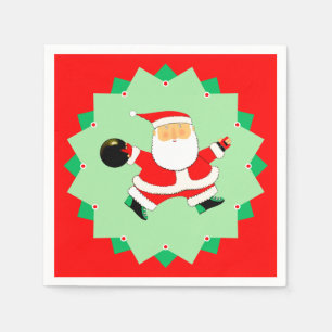 Serviette En Papier Fête de Noël de bowling