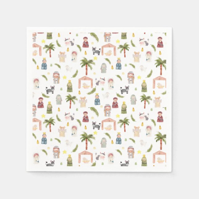 Serviette En Papier Fête de Noël de la Nativité (Devant)
