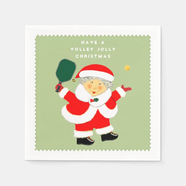 Serviette En Papier Fête de Noël de Pickball (Devant)