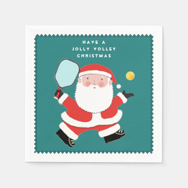 Serviette En Papier Fête de Noël de Pickball (Devant)
