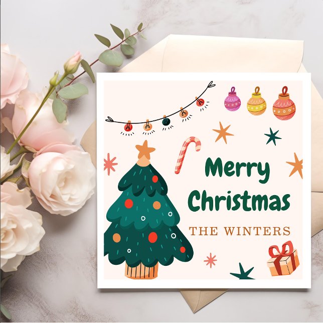 Serviette En Papier Fête de Noël d'hiver (Créateur téléchargé)