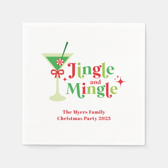 Serviette En Papier Fête de Noël Jingle et Mingle (Devant)