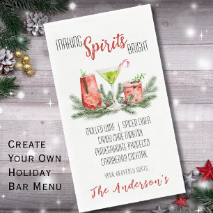 Serviette En Papier Fête de Noël Making Spirits Bright Cocktail