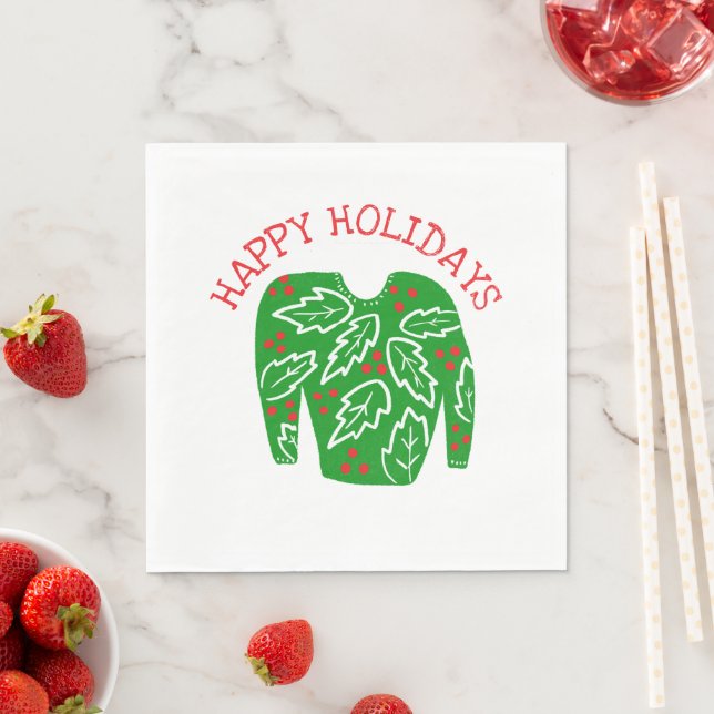 Serviette En Papier Fête de Noël moche Sweat CUSTOM (En situation)