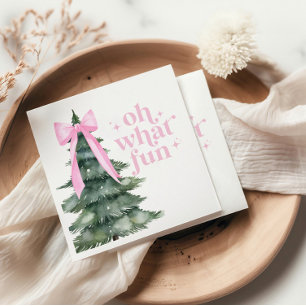 Serviette En Papier Fête de Noël Oh Quel Plaisir Rose