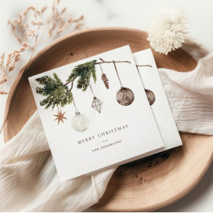 Serviette En Papier Fête de Noël Ornements Neutres