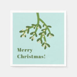 Serviette En Papier Fête de Noël personnalisée Mistletoe