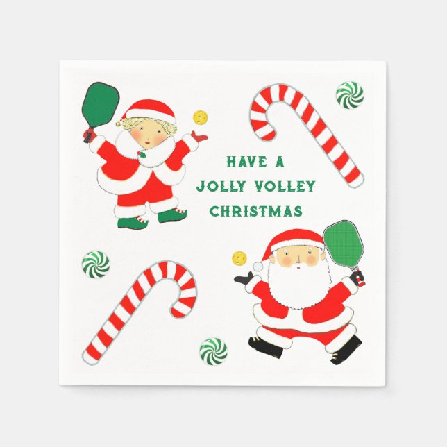 Serviette En Papier Fête de Noël Pickball (Devant)