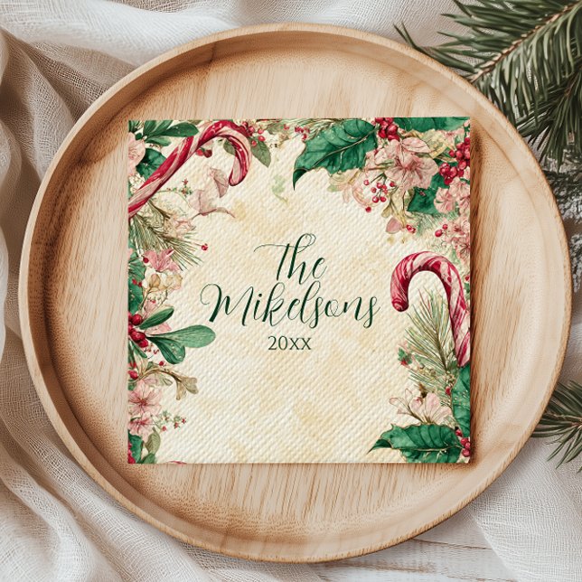 Serviette En Papier Fête de Noël Sucre de canne rustique (Créateur téléchargé)