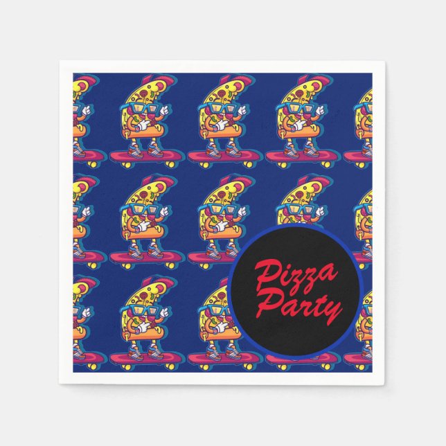 Serviette En Papier Fête de pizza Whimsical (Devant)