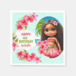 Serviette En Papier Fête de plage tropicale de Luau