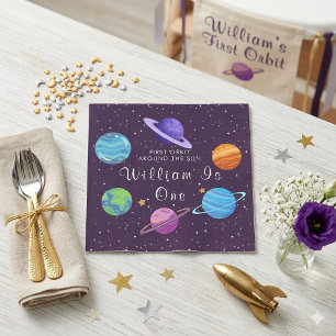 Serviette En Papier Fête de premier anniversaire dans l'espace