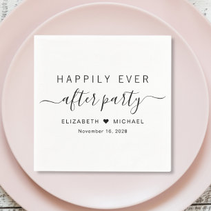 Serviette En Papier Fête de réception de mariage Après heureux pour to