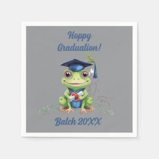 Serviette En Papier Fête de remise de diplômes drôle avec grenouille m