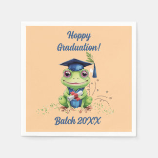 Serviette En Papier Fête de remise de diplômes drôle avec grenouille m