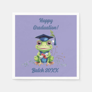 Serviette En Papier Fête de remise de diplômes drôle avec grenouille m