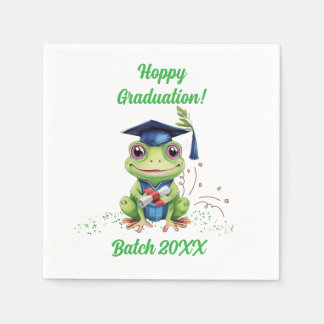 Serviette En Papier Fête de remise de diplômes drôle avec grenouille m