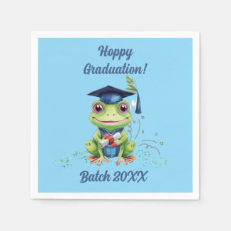 Serviette En Papier Fête de remise de diplômes drôle avec grenouille m