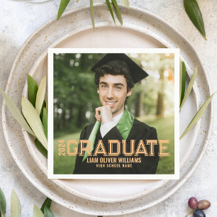 Serviette En Papier Fête de remise de diplômes personnalisée avec phot