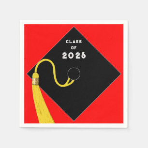 Serviette En Papier Fête de remise de diplômes rouge