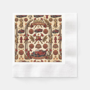 Serviette En Papier Fête de retraite de pompier vintage