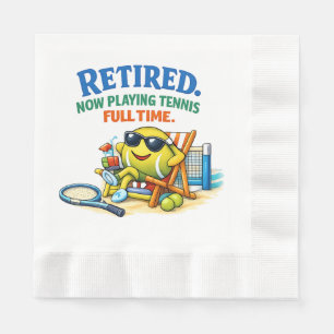 Serviette En Papier Fête de retraite de tennis