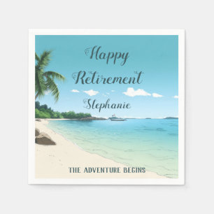 Serviette En Papier Fête de retraite Plages tropicales Palmiers