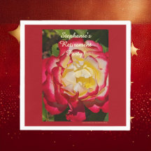 Fête de retraite Rose rouge et or Floral Macro