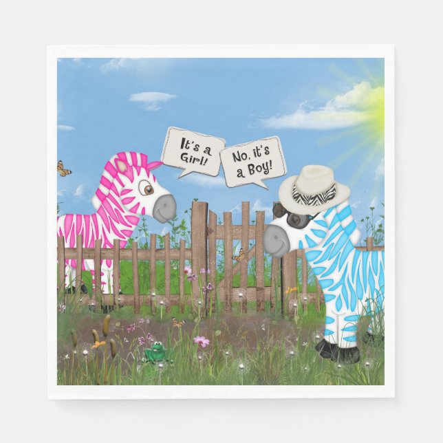 Serviette En Papier Fête de révélation du genre du bébé (Devant)