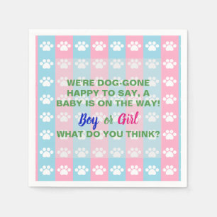 Serviette En Papier Fête de révélation sur le thème du chien