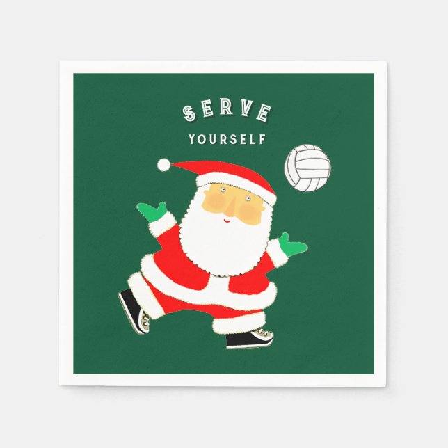 Serviette En Papier Fête de volley-ball (Devant)