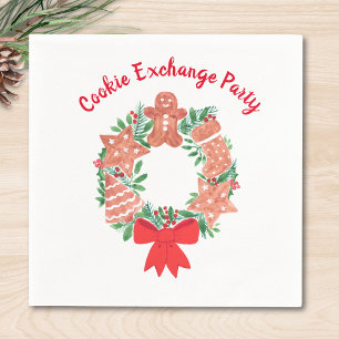 Serviette En Papier Fête d'échange de biscuits de Noël